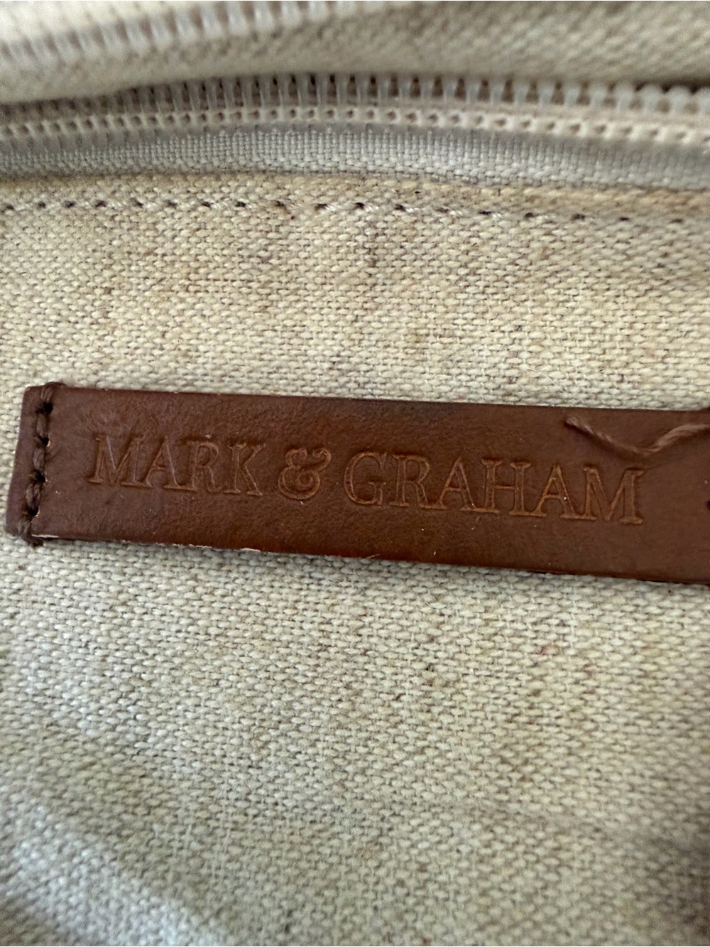 Mark & Graham Brooklyn Carryall cognac leather dual structured top handles - Picture 8 of 10